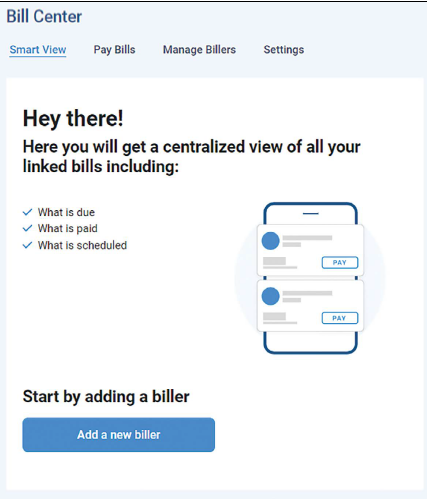 Image of bill pay screen